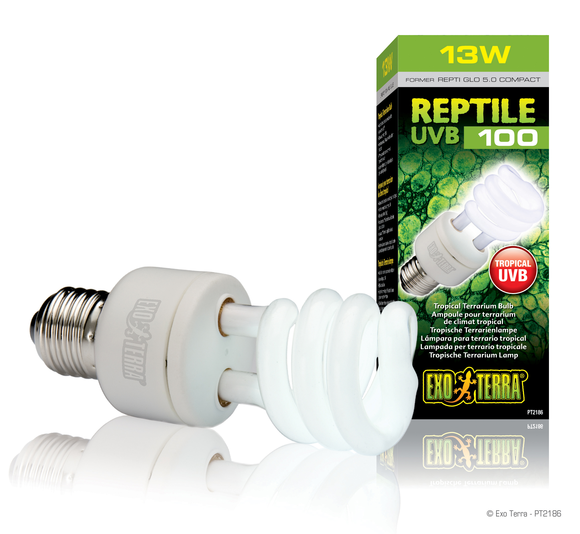 Exoterra Reptile UVB 100, Compact Lampe, 13 Watt
